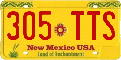 NM license plate 305TTS