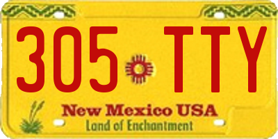NM license plate 305TTY