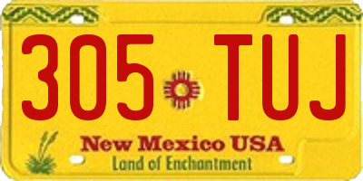 NM license plate 305TUJ