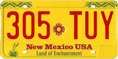 NM license plate 305TUY