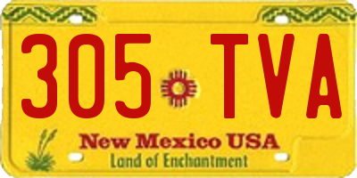 NM license plate 305TVA