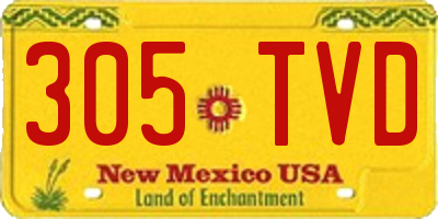 NM license plate 305TVD
