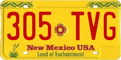 NM license plate 305TVG