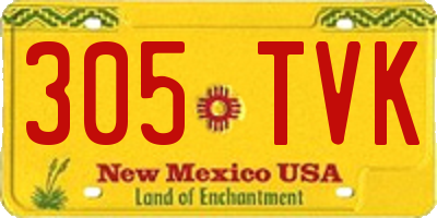 NM license plate 305TVK