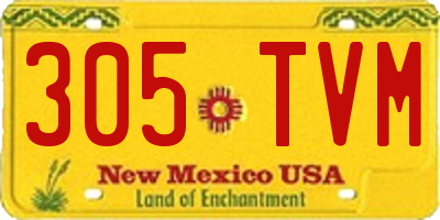 NM license plate 305TVM