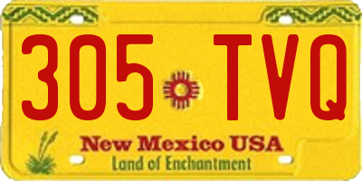 NM license plate 305TVQ