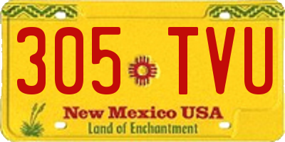NM license plate 305TVU