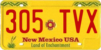 NM license plate 305TVX