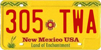 NM license plate 305TWA