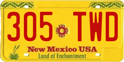 NM license plate 305TWD