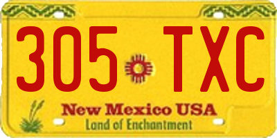 NM license plate 305TXC