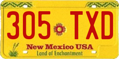NM license plate 305TXD