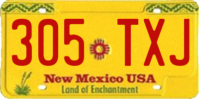 NM license plate 305TXJ