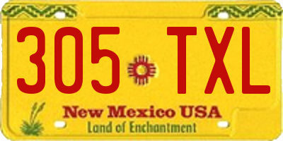 NM license plate 305TXL