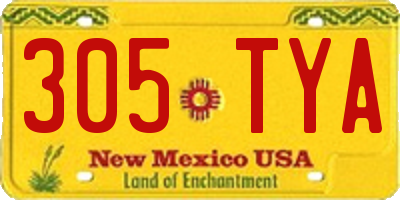 NM license plate 305TYA