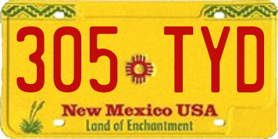 NM license plate 305TYD