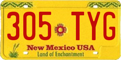NM license plate 305TYG