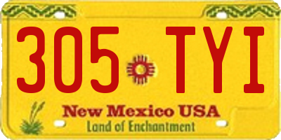 NM license plate 305TYI