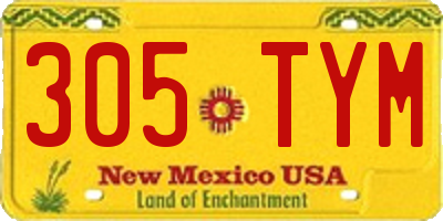 NM license plate 305TYM