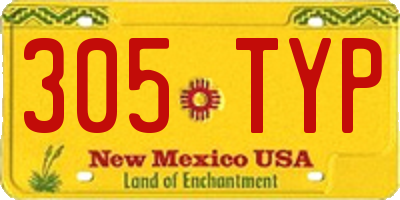 NM license plate 305TYP