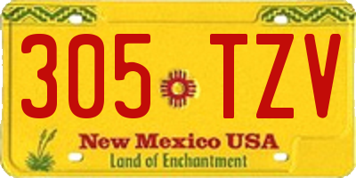 NM license plate 305TZV