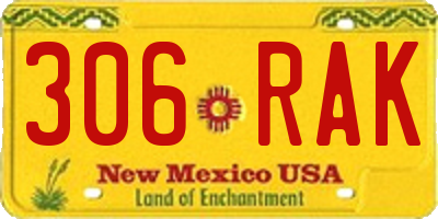 NM license plate 306RAK