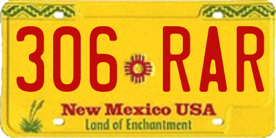 NM license plate 306RAR