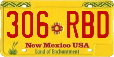 NM license plate 306RBD