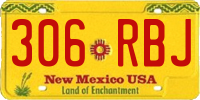 NM license plate 306RBJ