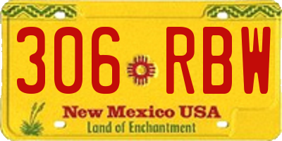 NM license plate 306RBW
