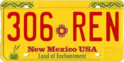 NM license plate 306REN