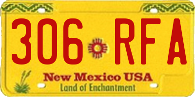 NM license plate 306RFA