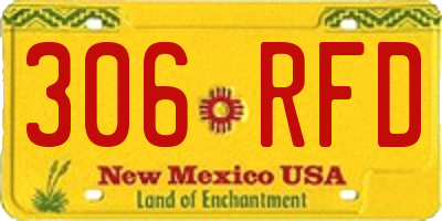 NM license plate 306RFD