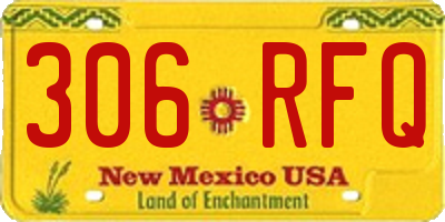 NM license plate 306RFQ
