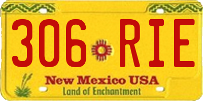 NM license plate 306RIE