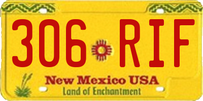 NM license plate 306RIF