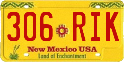 NM license plate 306RIK