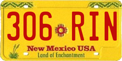 NM license plate 306RIN