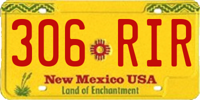 NM license plate 306RIR