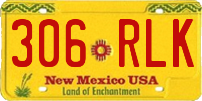 NM license plate 306RLK