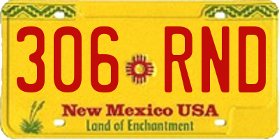 NM license plate 306RND