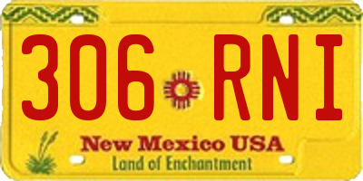 NM license plate 306RNI
