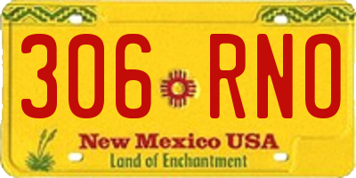 NM license plate 306RNO