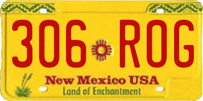NM license plate 306ROG