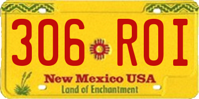 NM license plate 306ROI