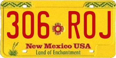 NM license plate 306ROJ