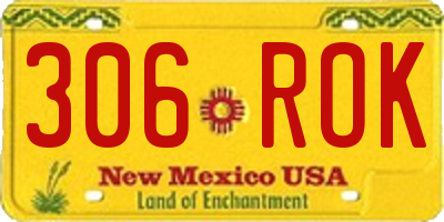 NM license plate 306ROK