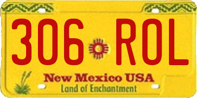 NM license plate 306ROL