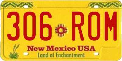 NM license plate 306ROM