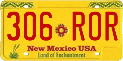 NM license plate 306ROR
